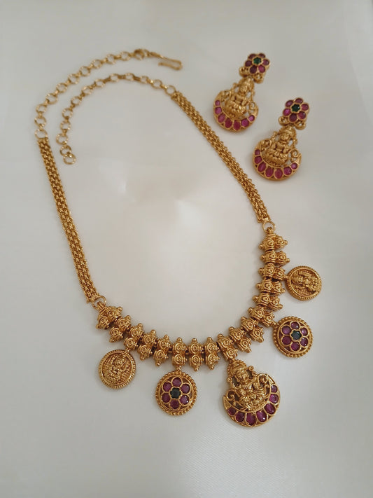 Aaradhya - Gold replica Antique necklace