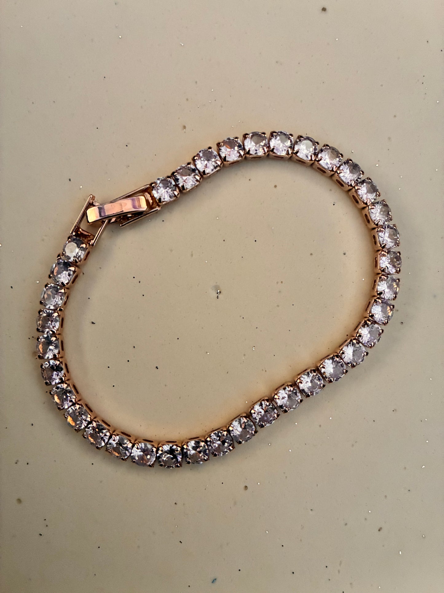 Diamond lines bracelet - Rose gold plated