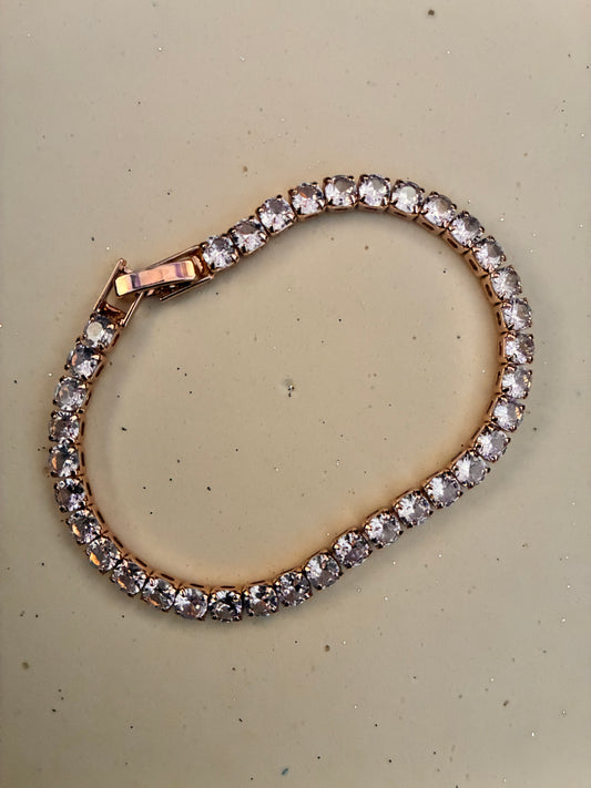 Diamond lines bracelet - Rose gold plated
