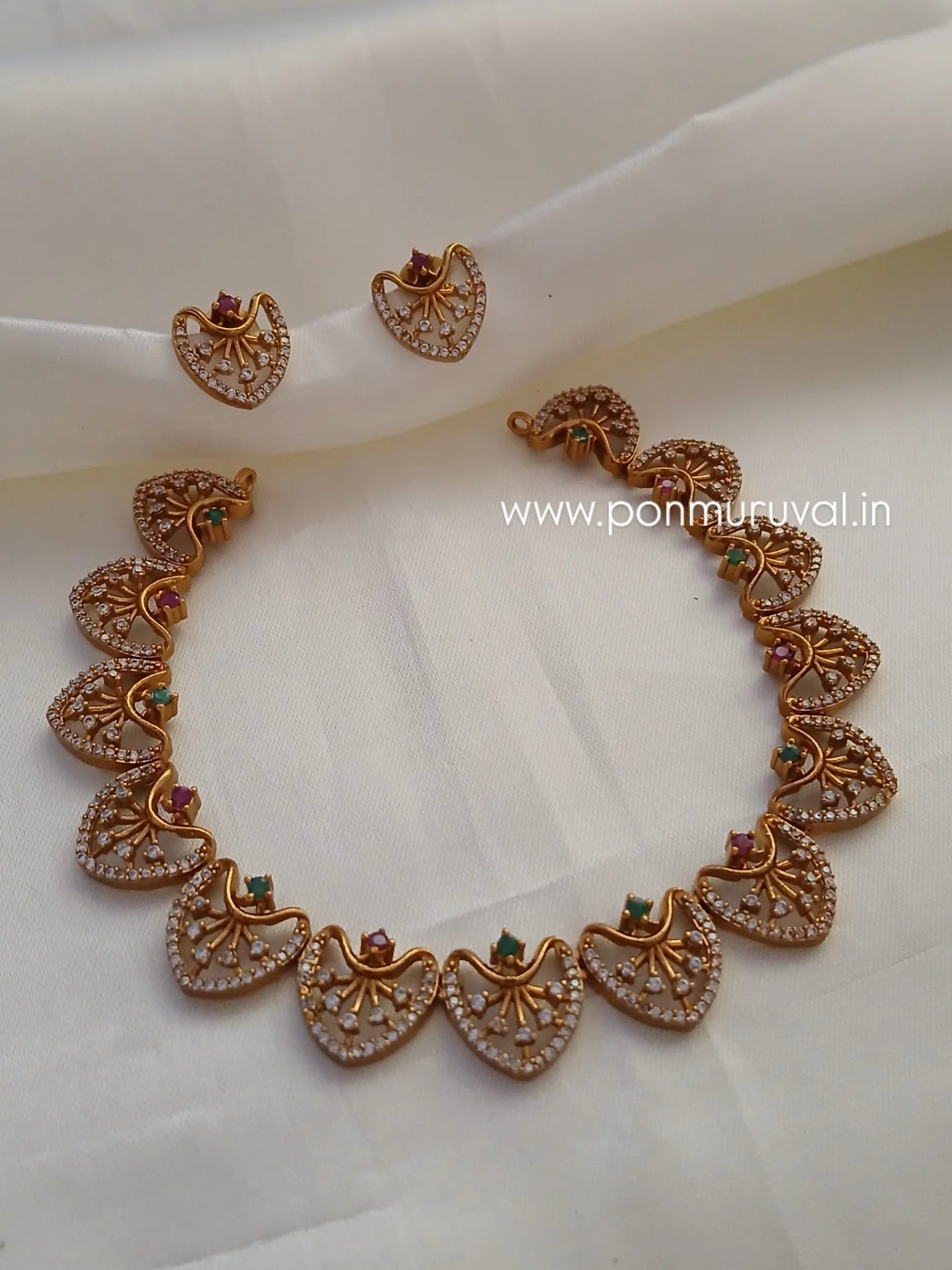Scalloped necklace - diamond replica