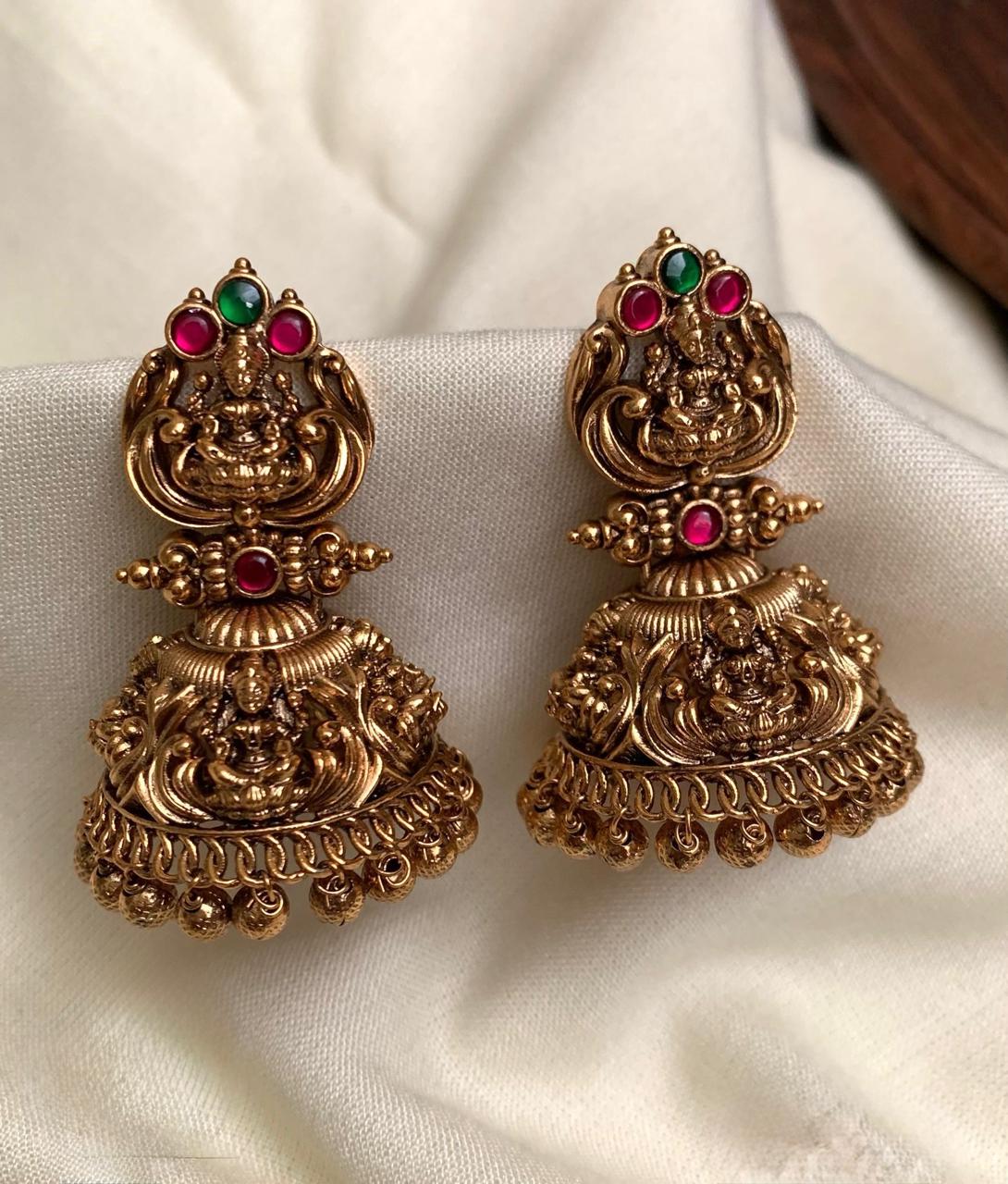 Premium laxmi Jhumka - Antique