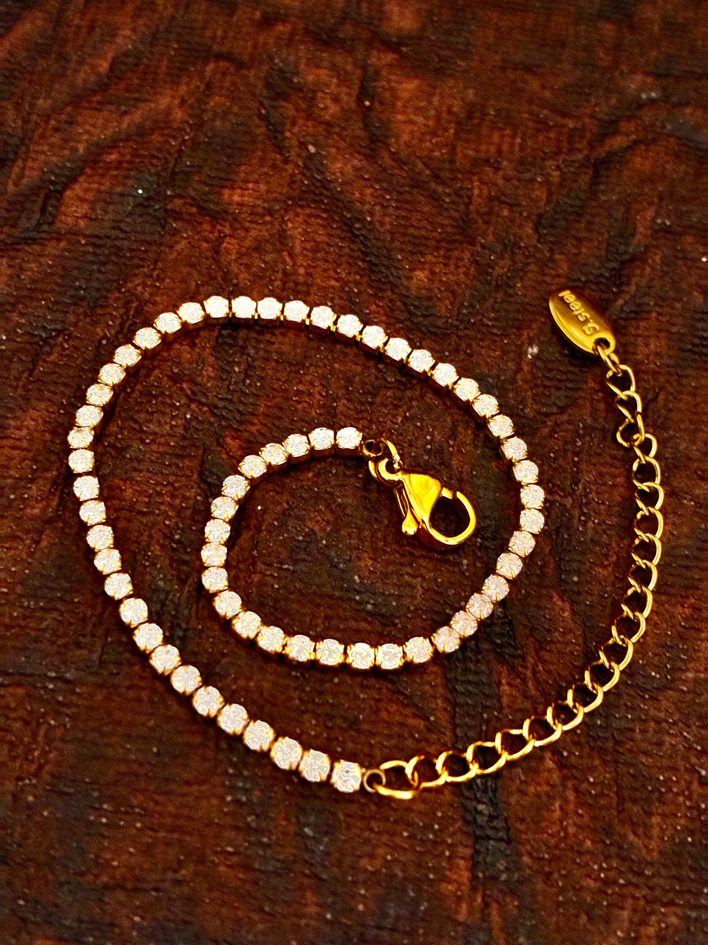 Diamond lines bracelet Gold & Platinum - 18k gold plated