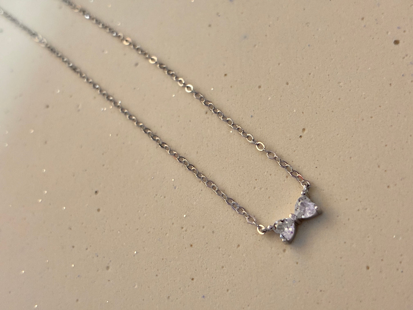 Sweet bow necklace set - 92.5 silver