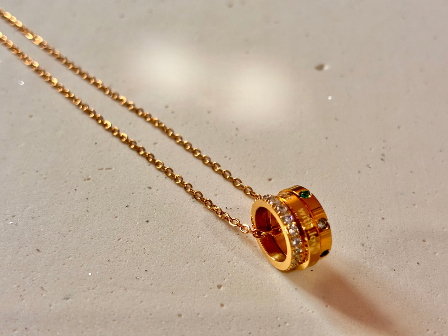 3 rings Necklace set - 18k gold plated