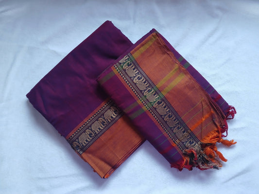 NARAYANPET - PURPLE THREAD WEAVED BORDER