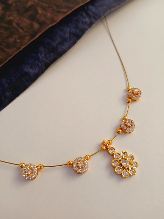 Diamond Flower n bindi Allover - invisible necklace