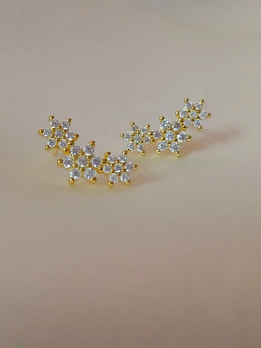 Diamond star stud - 925 silver