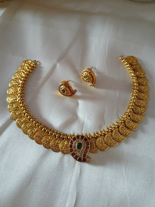 Kaasu necklace with center mango mogap