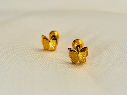 GLITTERY BUTTERFLY - 18K GOLD PLATED