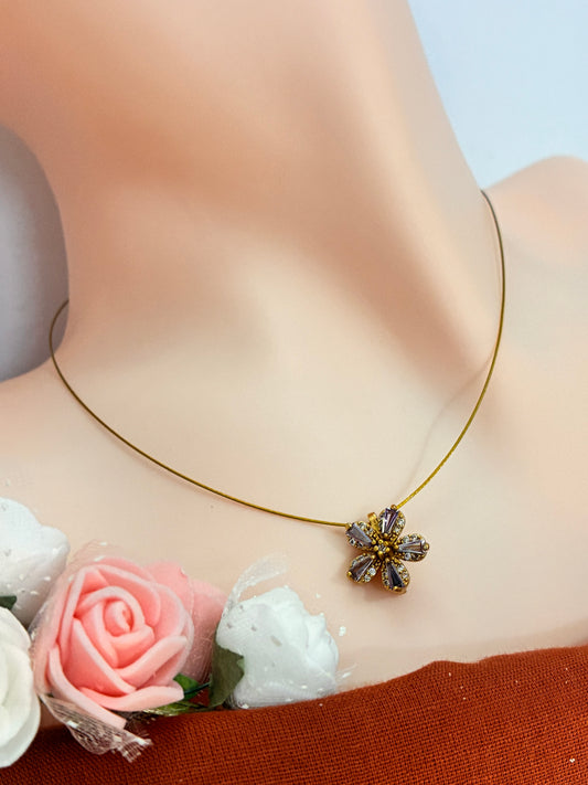 Jasmine purple stone - Invisible necklace