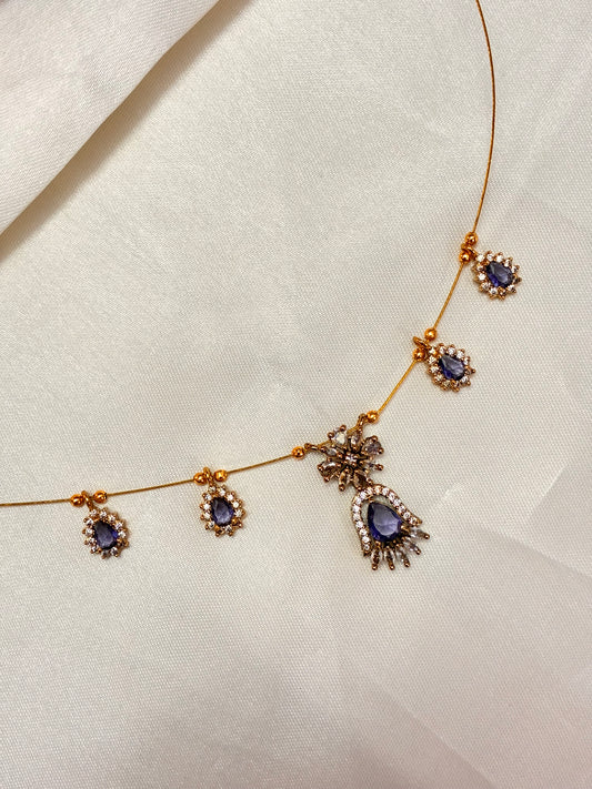 Purple Lotus n Dew allover - invisible necklace