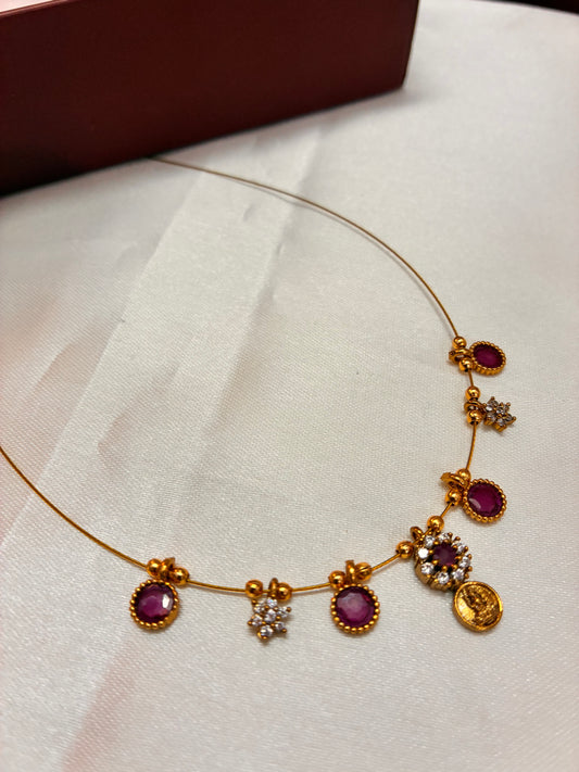 Ruby Coin n Bindi - invisible necklace
