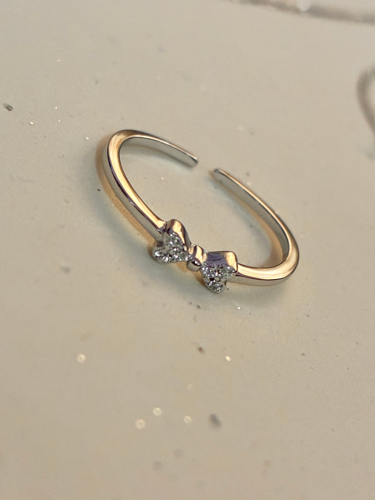 Sweet bow necklace set - 92.5 silver