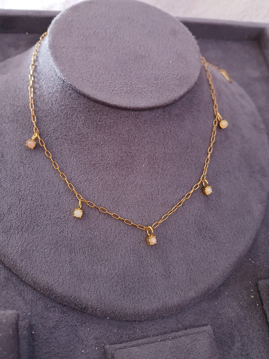 Shell stone Charms short necklace